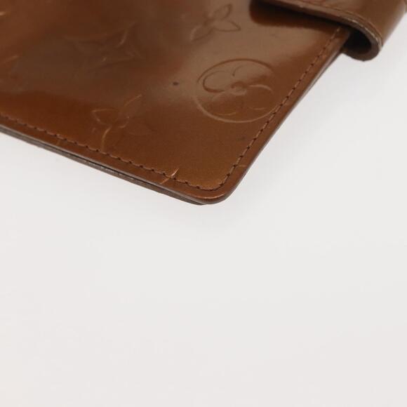 LOUIS VUITTON Vernis Agenda PM Day Planner Cover Bronze R21004 LV Auth 144310